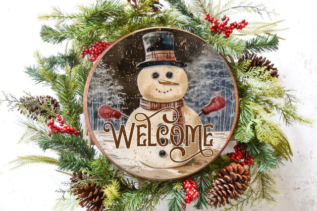 Welcome Snowman Round Sublimation Sublimation Jagonath Roy 