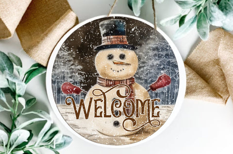 Welcome Snowman Round Sublimation Sublimation Jagonath Roy 