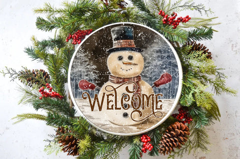 Welcome Snowman Round Sublimation Sublimation Jagonath Roy 