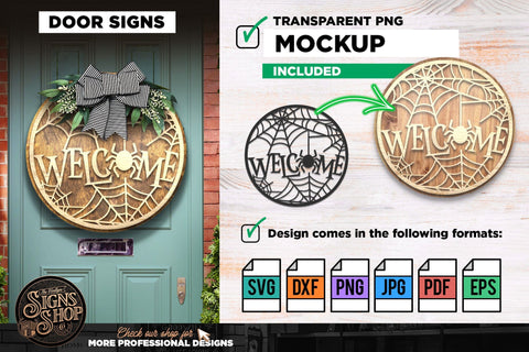 Welcome Spider web | Halloween SVG Sign SVG The Vintage Signs Shop 