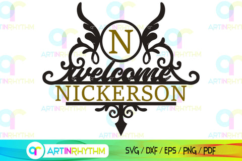 welcome split monogram svg SVG Artinrhythm shop 