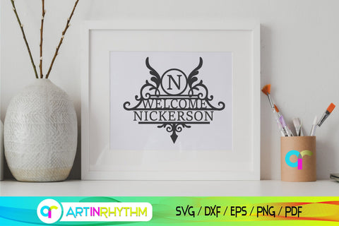 welcome split monogram svg SVG Artinrhythm shop 