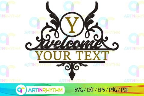 welcome split monogram svg SVG Artinrhythm shop 