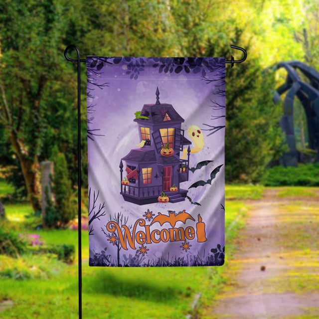 Welcome Spooky Haunted House Halloween Garden Flag Sublimation Design Template- Digital Download Sublimation CaldwellArt 