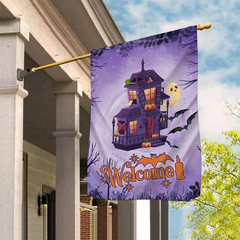 Welcome Spooky Haunted House Halloween Garden Flag Sublimation Design Template- Digital Download Sublimation CaldwellArt 