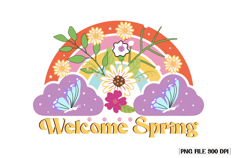 Welcome Spring-01 sublimation design - So Fontsy