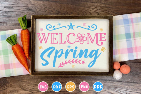 Welcome Spring, Easter Sign SVG SVG CraftLabSVG 