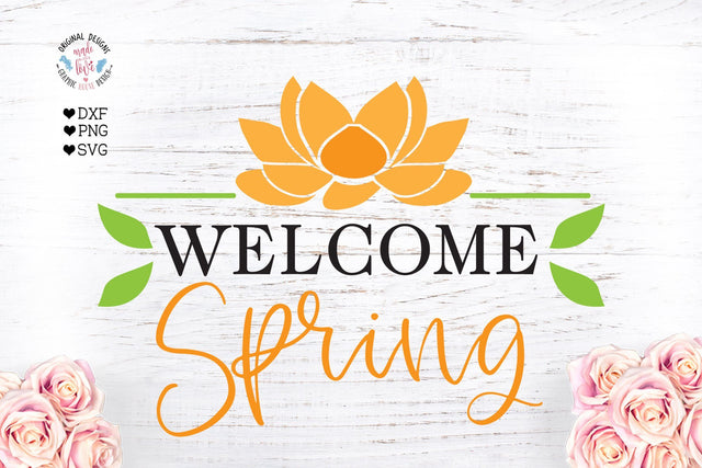 Welcome Spring Home Porch Sign Cut File SVG Graphic House Design 