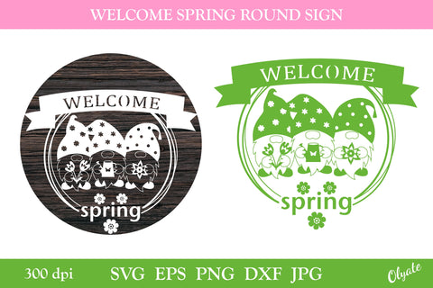 Welcome Spring Sign SVG. Spring Gnome SVG. Welcome Sign SVG SVG Olga Terlyanskaya 
