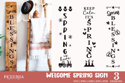 Welcome Spring Signs SVG | Front Door Signs SVG SVG Petunia Digital Design 