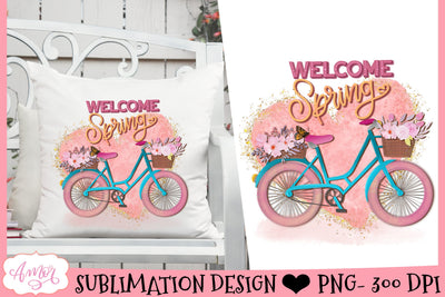 Welcome Spring Sublimation Design Sublimation Amorclipart 