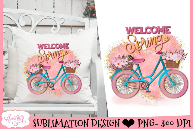 Welcome Spring Sublimation Design Sublimation Amorclipart 