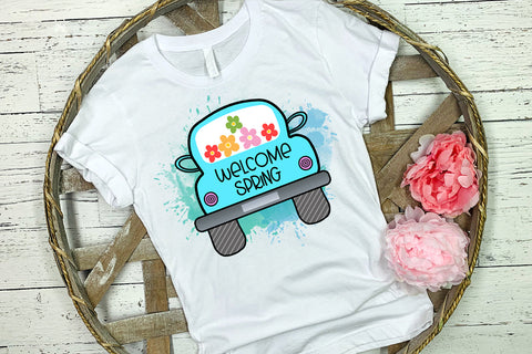 Welcome Spring Sublimation Design Sublimation Happy Printables Club 