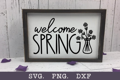 Welcome Spring SVG Cut File SVG Shine Green Art 