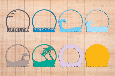 Welcome Summer Beach - Layered Door Sign SVG SVG Slim Studio 