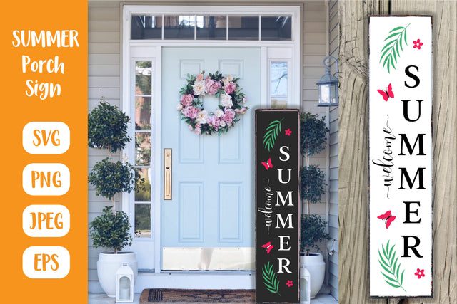 Welcome Summer Porch Sign. Seasonal Vertical Front Sign SVG SVG LaBelezoka 