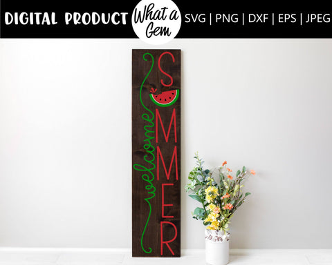 Welcome Summer Porch Sign SVG | Watermelon Porch Sign | Summer SVG | Home Decor | Summer Decor | Summer Porch Decor | Welcome Sign | Front SVG What A Gem SVG 