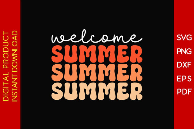 Welcome Summer Retro Summer Vacation SVG PNG PDF Cut File SVG Creativedesigntee 