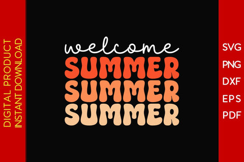 Welcome Summer Retro Summer Vacation SVG PNG PDF Cut File SVG Creativedesigntee 
