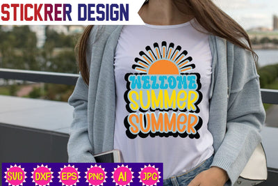 Welcome Summer Sticker SVG,Summer Sticker Svg,Funny Beach Quotes Svg, Salty Svg, Png,Dxf,Summer Quotes Svg Bundle,Summer Bundle SVG, Beach Svg SVG Newmockups 