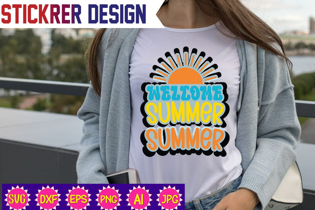 Welcome Summer Sticker SVG,Summer Sticker Svg,Funny Beach Quotes Svg, Salty Svg, Png,Dxf,Summer Quotes Svg Bundle,Summer Bundle SVG, Beach Svg SVG Newmockups 