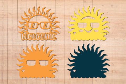 Welcome Summer Sunshine - Layered Door Sign SVG SVG Slim Studio 