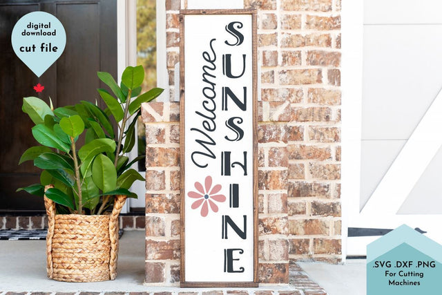 Welcome Summer SVG Cut File Front Porch Vertical Sign SVG Lettershapes 