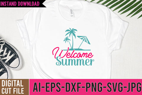 Welcome Summer SVG Cut FIle SVG BlackCatsMedia 