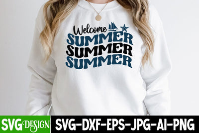 Welcome Summer SVG Cut File, Welcome Summer Sublimation Design SVG BlackCatsMedia 