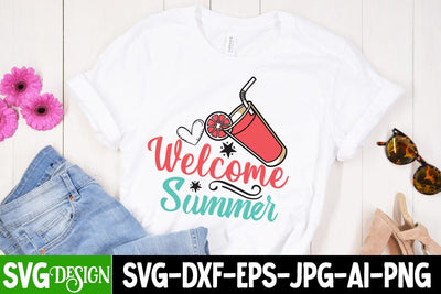 Welcome Summer SVG Cut File, Welcome Summer SVG Design , Summer SVG Cut File,Aloha Summer SVG Design, Summer SVG Quotes, Summer Sublimation PNG,Funny Summer SVG SVG BlackCatsMedia 