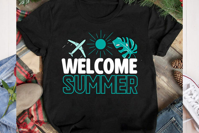 Welcome Summer SVG Cut File, Welcome Summer SVG Design SVG BlackCatsMedia 