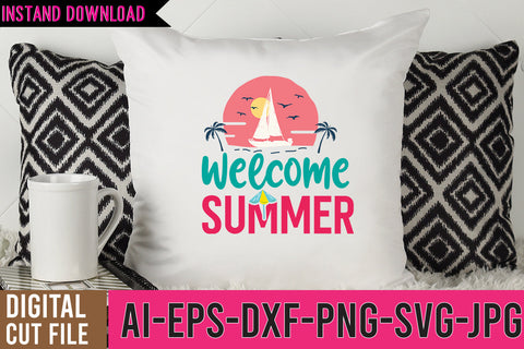 WElcome Summer SVG Design SVG BlackCatsMedia 