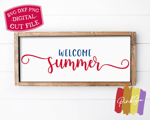 Welcome Summer SVG Files | Summer Sign Svg | Farmhouse Svg | Summer Svg | Commercial Use | Digital Cut Files (1247988432) SVG PinkZou 