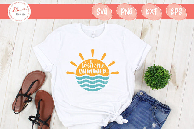Welcome Summer - SVG, PNG, DXF, EPS SVG Elsie Loves Design 