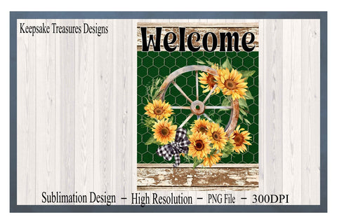 Welcome Sunflower Garden Flag, PNG for Sublimation, Digital Download, Yard Flag Template, Sublimation Printing Sublimation Keepsake Treasures Designs LLC. 