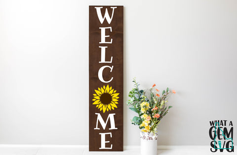Welcome Sunflower Porch Sign SVG | Sunflower Welcome Sign SVG | Summer Porch Sign SVG | Summer Sign svg | Summer svg Cut File | Welcome svg SVG What A Gem SVG 
