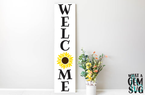 Welcome Sunflower Porch Sign SVG | Sunflower Welcome Sign SVG | Summer Porch Sign SVG | Summer Sign svg | Summer svg Cut File | Welcome svg SVG What A Gem SVG 