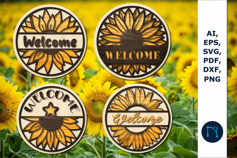 Welcome Sunflower Round SVG Bundle SVG MD JOYNAL ABDIN 