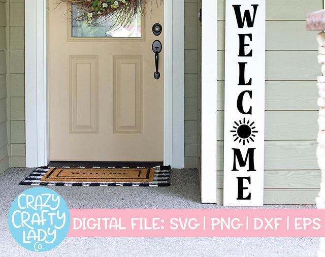 Welcome Sunshine | Porch Sign SVG Cut File SVG Crazy Crafty Lady Co. 