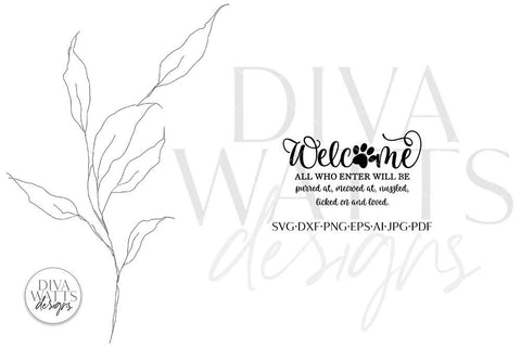 Welcome SVG | Cat Lover's Design SVG Diva Watts Designs 