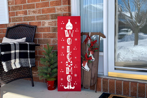 Welcome SVG, Christmas Porch Sign SVG SVG CraftLabSVG 