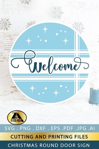Welcome SVG Christmas Snow Ornament SVG Round Door Sign SVG SVG zoellartz 
