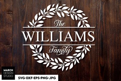 Welcome SVG , Family Sign SVG, Home Decor SVG, Front Porch Welcome Sign SVG, Last Name Monogram SVG SVG March Design Studio 