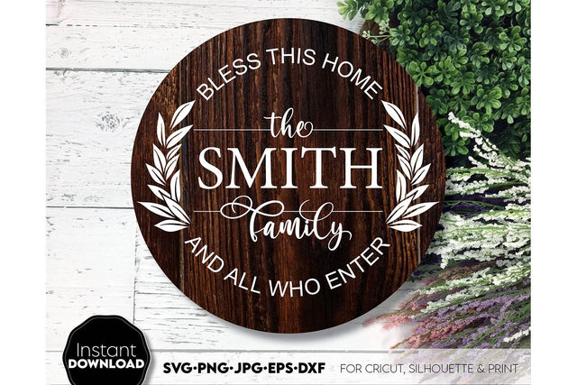 Welcome SVG , Family Sign SVG, Home Decor SVG, Front Porch Welcome Sign SVG, Last Name Monogram SVG SVG March Design Studio 