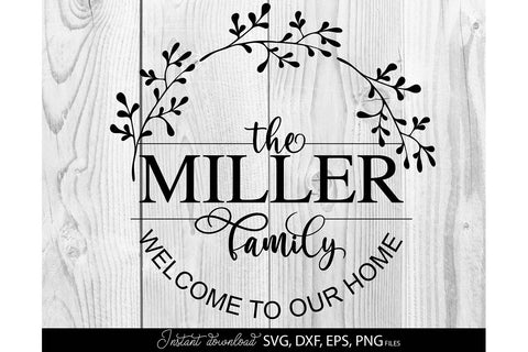 Welcome SVG , Family Sign SVG, Home Decor SVG, Front Porch Welcome Sign SVG, Last Name Monogram SVG SVG March Design Studio 