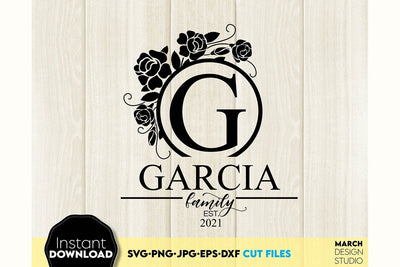 Welcome SVG , Family Sign SVG, Home Decor SVG, Front Porch Welcome Sign SVG, Last Name Monogram SVG SVG March Design Studio 