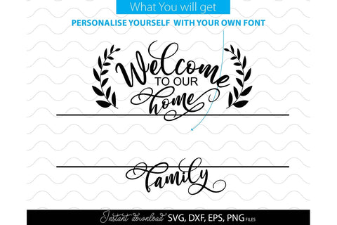 Welcome SVG , Family Sign SVG, Home Decor SVG, Front Porch Welcome Sign SVG, Last Name Monogram SVG SVG March Design Studio 