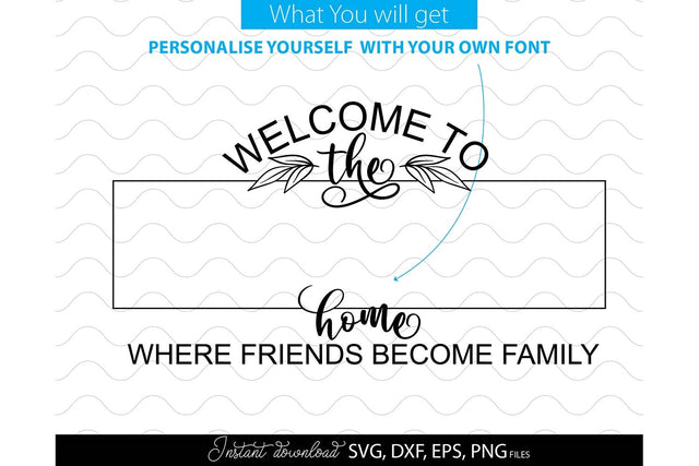Welcome SVG , Family Sign SVG, Home Decor SVG, Front Porch Welcome Sign SVG, Last Name Monogram SVG SVG March Design Studio 