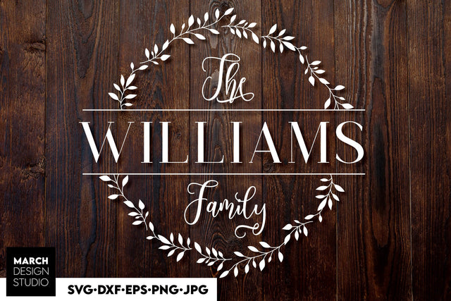 Welcome SVG , Family Sign SVG, Home Decor SVG, Front Porch Welcome Sign SVG, Last Name Monogram SVG SVG March Design Studio 