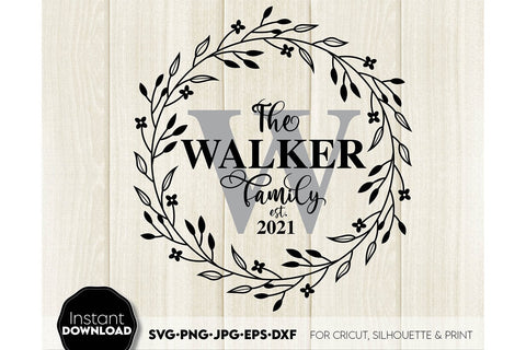 Welcome SVG , Family Sign SVG, Home Decor SVG, Front Porch Welcome Sign SVG, Last Name Monogram SVG SVG March Design Studio 